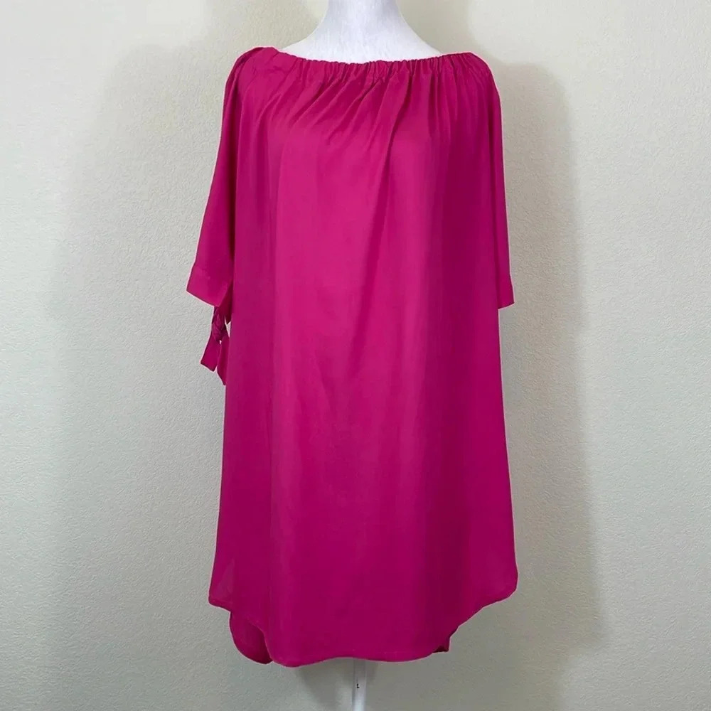 Venus bright pink short sleeve‎ elastic mini dress size XL